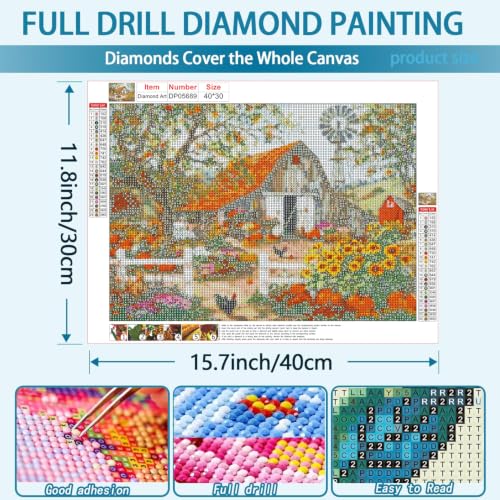 Rural Farm Diamond Art Kits for Adult Diamond Painting Kit for Beginner - color: DP05689
