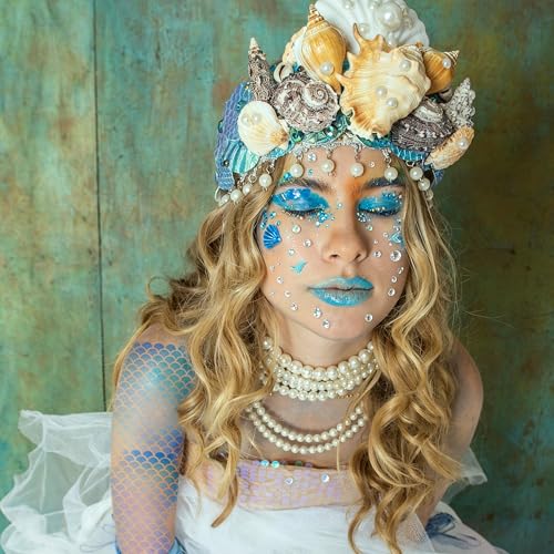 26 Pcs Mermaid Scale Stencil Set, Mermaid Face Makeup Templates for Women