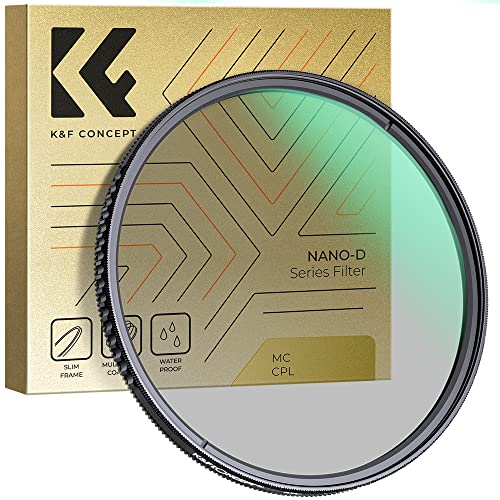 49mm Circular Polarizers Filter, K&F Concept Waterproof Circular Polarizing Filter with 24 Multi-Layer Coatings CPL Filter for 49mm Camera Lens (D-Series) - size: 49mm