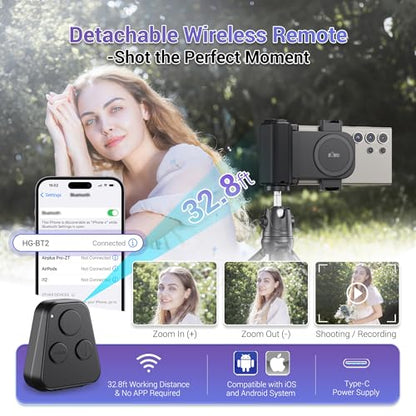 Phone Camera Grip with Remote Control for Smartphones Vlog Shooting - color: Clip on Phone Camera Grip Black