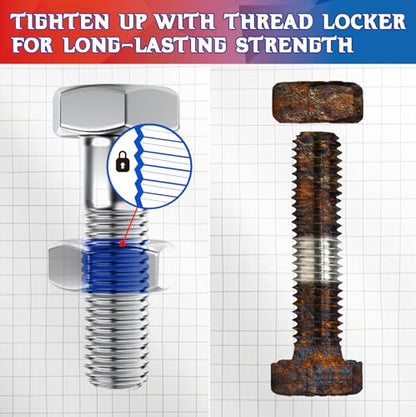 Thread Lock, 50ml*2, Medium Strength Threadlocker, Thread Locker for Nuts, Bolts, Metal Fasteners to Against Losening and Seal, Blue*2 - style: Blue*2