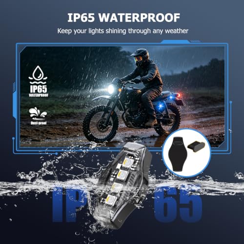 8PCS Wireless LED Strobe Lights High Bright Anti Collision Warning Light - size: 8-in-1