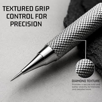 Double Ended Wax Carving Tool Set, Stainless Steel, Textured Grip, 12 Pcs