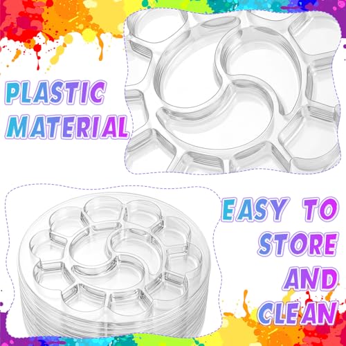 100 Pcs Large Clear Paint Tray Palette, Round - style: Round