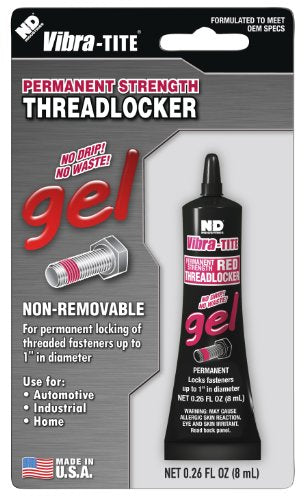 Vibra-TITE 135 Permanent Strength Gel Anaerobic Threadlocker, 8 ml Tube, Red