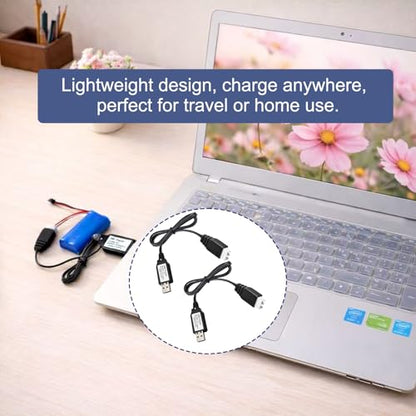 2-Pack USB Charger Cable for 7.4V 2S LiPo Battery XH-3P Plug RC Car