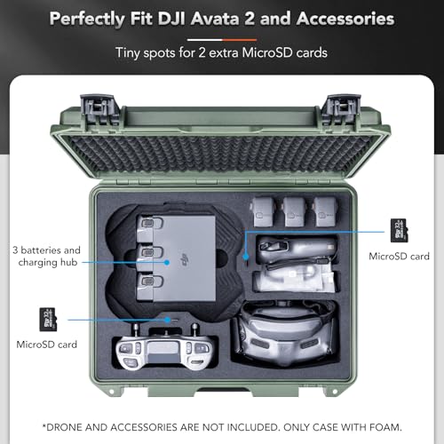 Lykus Titan AT200 Hard Case for DJI Avata 2,Goggles 3(NOT N3),FPV/Motion RC - color: Green