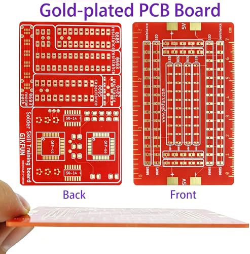 Gikfun Soldering Practice Kit SMD SMT Welding Skill Training Board DIY for School Learning Project, Gold-Plated GK1023