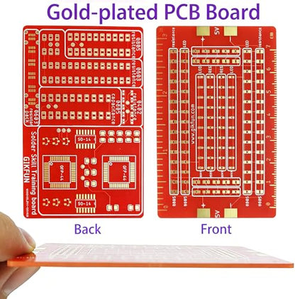 Gikfun Soldering Practice Kit SMD SMT Welding Skill Training Board DIY for School Learning Project, Gold-Plated GK1023
