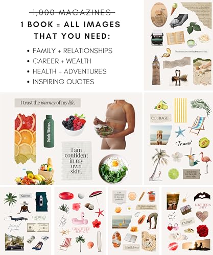 Lamare Vision Board Collage Book - 1000+ Images & Vision Board Supplies - style: Collage Book