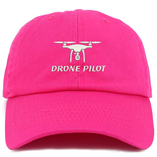 Trendy Apparel Shop Youth Drone Pilot Adjustable Soft Crown Baseball Cap - color: Hot Pink
