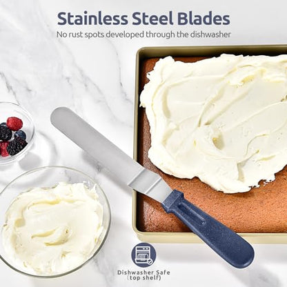 U-Taste Offset Icing Spatula Set, Cake Frosting Spreader, Midnight Blue - color: Midnight Blue (6", 8", 10")