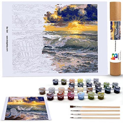 Ledgebay Paint by Numbers Kit for Adults, 16x20 Unframed Canvas - color: Be Still, size: 16" x 20" Unframed