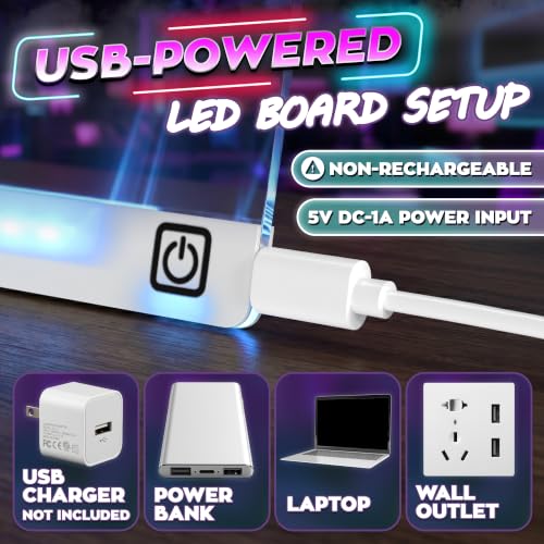 16 in LED Drawing Board; Corded and Non-Rechargeable (White) - color: White