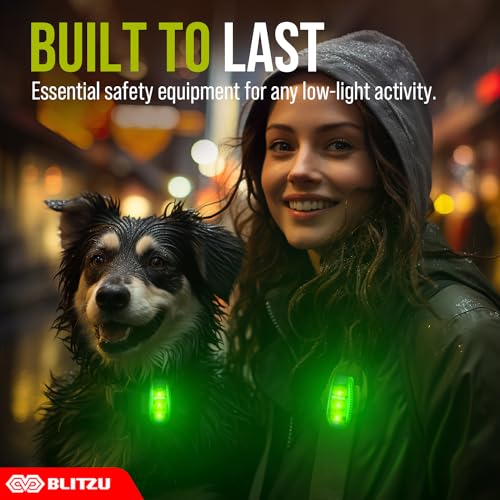 LED Safety Lights 4 Pack, Clip On High Visibility Strobe Light for Walk Run - color: Green