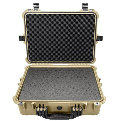 Eylar 20" Large Hard Case Equipped with Ragar Reconfigurable & Reusable XP Crosslinked Foam Insert, Waterproof, Shockproof for Equipment, Drones and Cameras (2 Ragar Layers) (Tan)