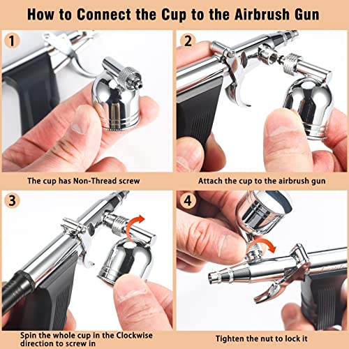 Airbrush Trigger Gun with 0.2 mm Needles 7 CC & 10 CC Cup - color: 166TH 0.2mm Airbrush Kit