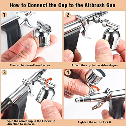 Airbrush Trigger Gun with 0.2 mm Needles 7 CC & 10 CC Cup - color: 166TH 0.2mm Airbrush Kit