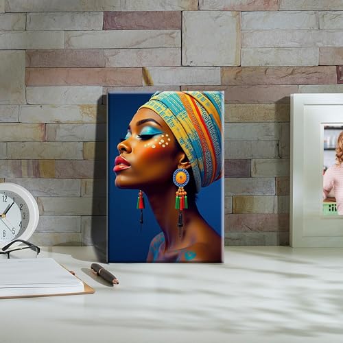HeeBenor Framed Paint by Numbers Kit for Adults, Black Women, 8x12 Inch - color: Black Women 044