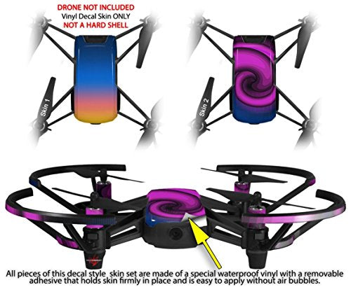 Skin Decal Wrap 2 Pack Compatible with DJI Ryze Tello Smooth Fades Sunset Drone NOT Included