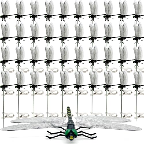 40 Pcs Black Dragon Fly Clips, Visual Predator Deterrent Fake Dragonfly - color: 40 Pcs Black