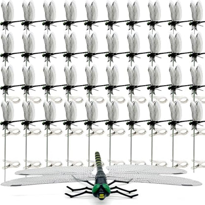 40 Pcs Black Dragon Fly Clips, Visual Predator Deterrent Fake Dragonfly - color: 40 Pcs Black