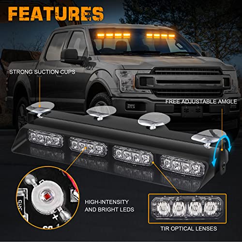 XRIDONSEN 2 in 1 2x 14 inch Strobe Light Bar - color: Amber