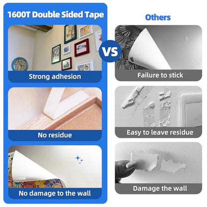 3M Double Sided Tape 1"×16.5Ft, Mounting Tape Heavy Duty No Residue - size: 1in x 16.5ft