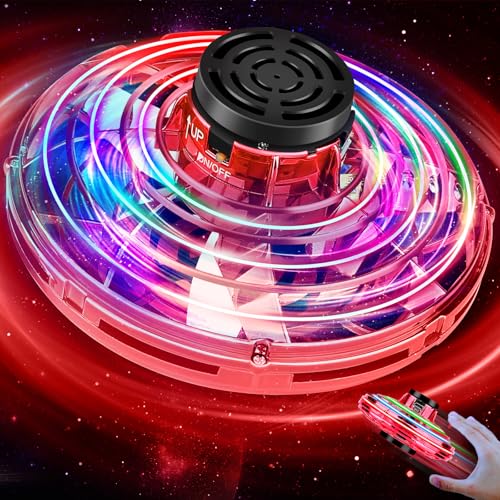 Vantexi Drone for Kids Flying Toys, 2026 Upgrade LED Fidget Spinner (Red)