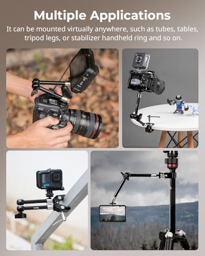 SMALLRIG 9.8 Inches Magic Arm Clamp Kit with 1/4" and 3/8" Threaded Holes - size: 9.8''+arm only