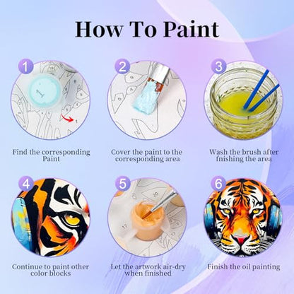Okarina 6 Pack Paint by Numbers Kit for Adults & Beginners, Animals Designs - color: OP6NFUS2511-01