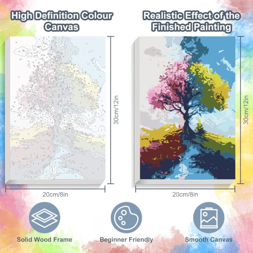 Tree of Life Framed Paint by Numbers Kit for Adults Beginner 8x12 inch - color: Frame-OP-US11