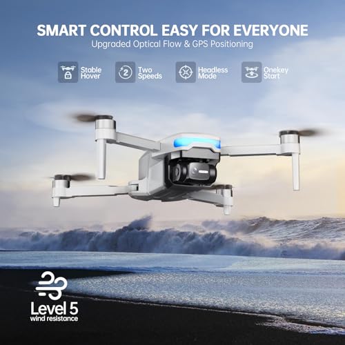 Drones with Camera for Adults 4K, Foldable Beginner Drone with Brushless Motor, Auto Follow, Tap Fly, Circle Fly, One Key Start, Under 249g