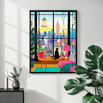 Mandun Cat Paint by Numbers Kit for Adults, 16x20 inch - color: Cat