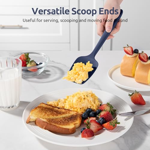 U-Taste 600ºF Heat Resistant Silicone Spatulas Cooking, 4Pcs/Midnight Blue - color: MidnightBlue