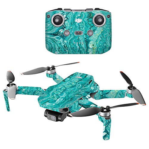 MIGHTY SKINS Compatible with DJI Mini 2 Portable Drone - Sea Limestone | Protective, Durable, and Unique Vinyl Decal wrap Cover | Easy to Apply, Remove, and Change Styles | Made in The USA - color: Sea Limestone