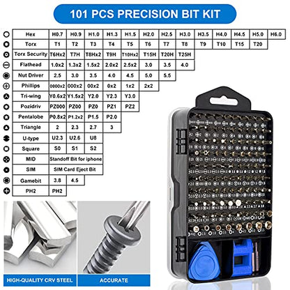 STREBITO Precision Magnetic Screwdriver Set 124-Piece Electronics Tool Kit - color: Blue