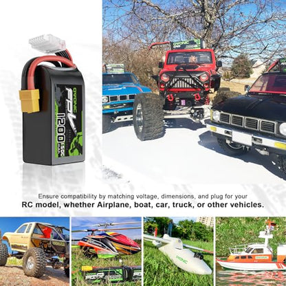 OVONIC 22.2V 150C 1200mAh 6S Lipo Battery with XT60 Plug
