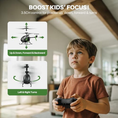 SYMA S100 Mini RC Helicopter for Kids, Indoor Flying, Altitude Hold, Black - color: Black