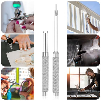 4PCS Air Brush Tools Valve Screw Replacement Repair or Needle Packing Nut Tool Replace Accessories for Double Action Air Brush Airbrush Maintenance Tools