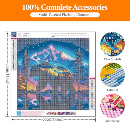 Diamond Art Kits for Adults, Bear DIY 5D Diamond Painting for Beginners - color: BLKJDP17