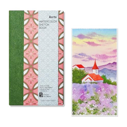 Arrtx Watercolor Journal, 7.28x4.13 Hot Press - size: 7.28x4.13''