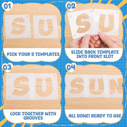 Letter Stencils 40 Pcs, Reusable Alphabet Number Stencils (2Inch) - size: 2Inch