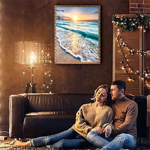 VIGEGU Beach Landscape Paint by Numbers Kit for Adults with Framed - color: Paint by Numbers-0729-08