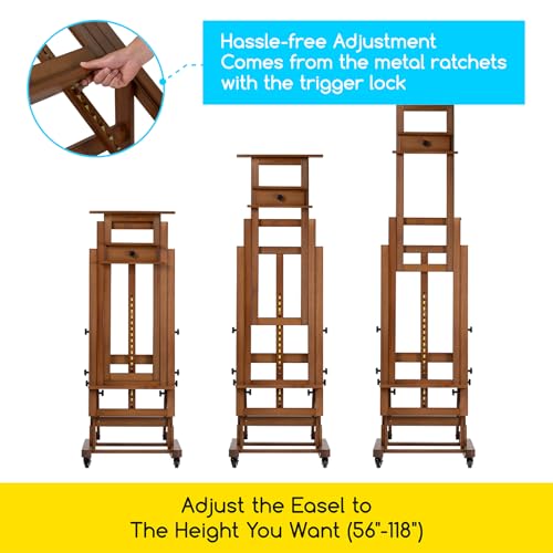MEEDEN Extra-Large Art Painting Easel: Holds Canvas Up to 79" for Studio - color: Walnut