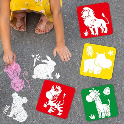 36pcs Animal Drawing Stencils for Kids 8 Inch Sidewalk Chalk Stencils - style: Animals