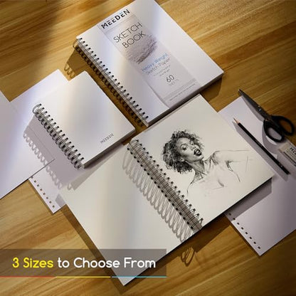 MEEDEN 8"x10" Sketchbook Paper Pad: 122lb/180gsm, 60 Sheets Heavy Weight - size: 8"x10"