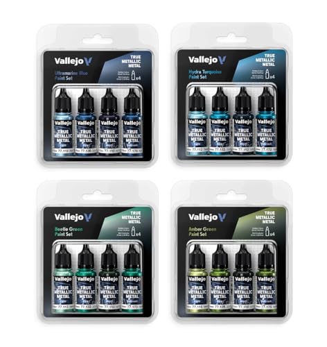 Vallejo - Ancient Copper Set, True Metallic Metal, 4 Bottles x 0.6 fl.oz. - color: Ancient Copper