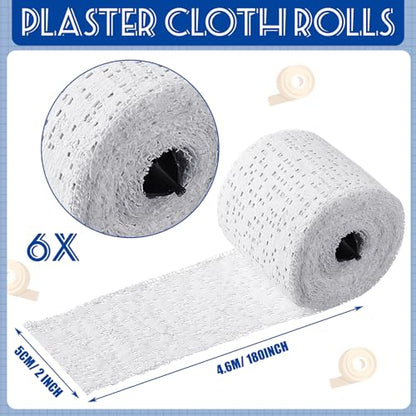 Heentan 6 Rolls Plaster Bandages Strips for Belly Cast Art,2 X 180 Inches - size: 2 x 180 Inch