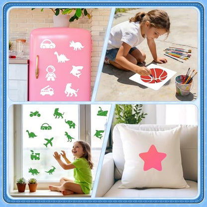 24PCS Stencils for Kids, 8-inch Large Stencils for Painting, Reusable